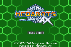 Medabots: Rokusho title screen for GameBoy Advance
